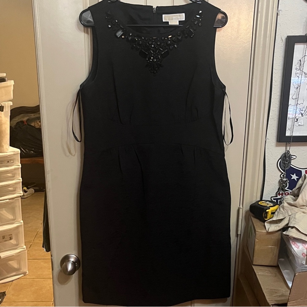 Michael Kors Black Embellished Cocktail Dress